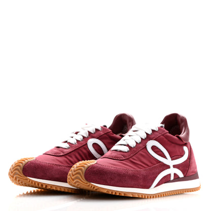 Loewe Nylon Suede Flow Runners Sneakers 35 Burgundy White 4 of 9