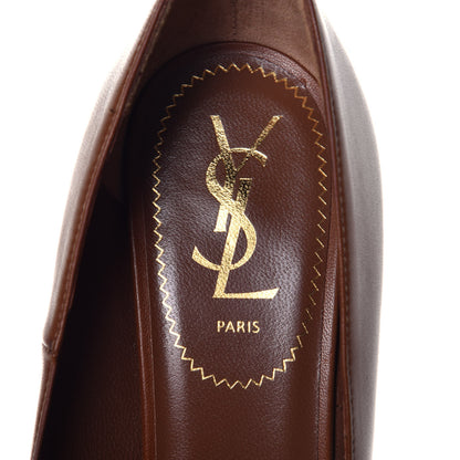 Saint Laurent Calfskin Tribtoo 105 Platform Pumps 38.5 Brown 7 of 9
