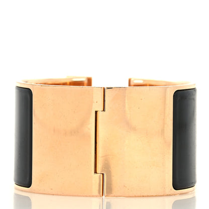 Hermes Enamel Extra Wide Clic Clac H Bracelet PM Black 3 of 5