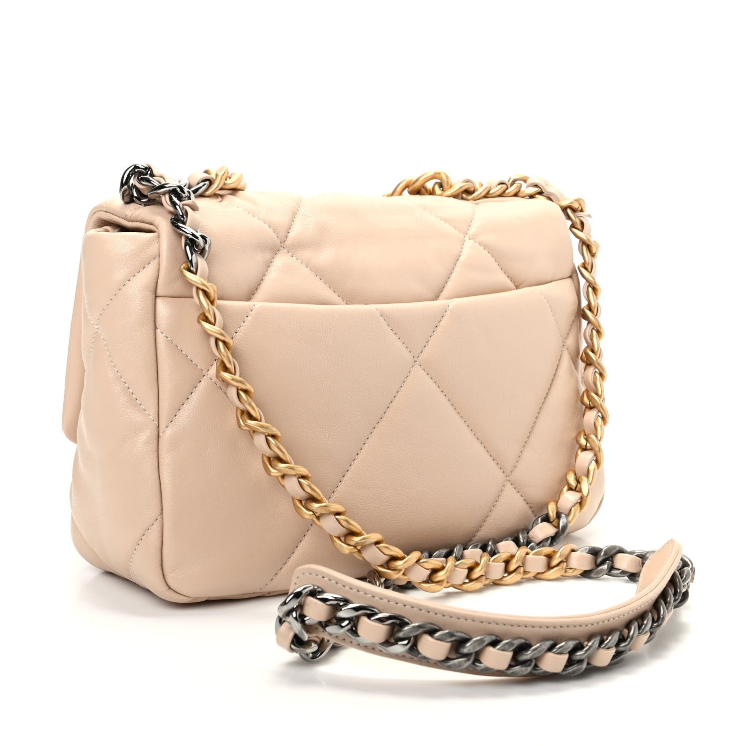 Chanel Lambskin Quilted Medium Chanel 19 Flap Beige 3 of 10