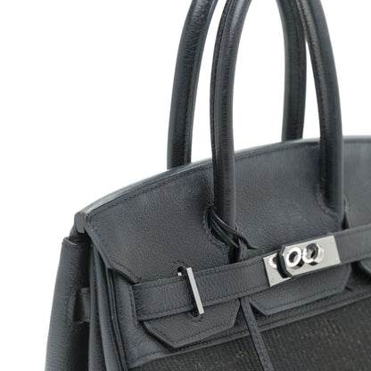 Hermes Taurillon Clemence Crinoline Birkin 30 Black 8 of 21