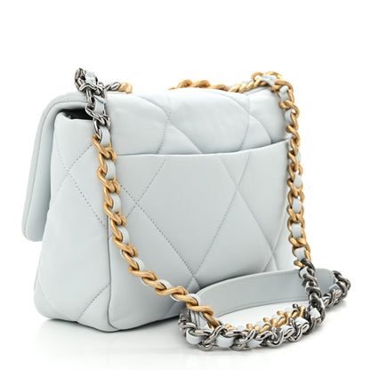 Chanel Lambskin Quilted Medium Chanel 19 Flap Light Blue 3 of 12