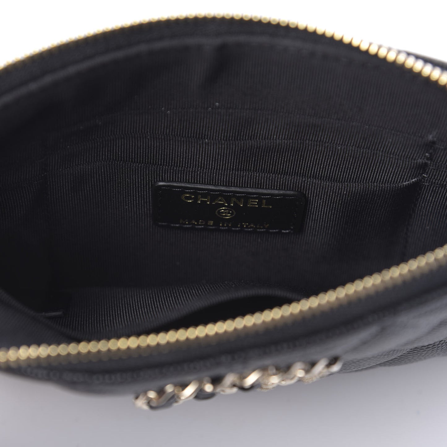 Caviar Quilted Small French New Wave CC Pouch Black