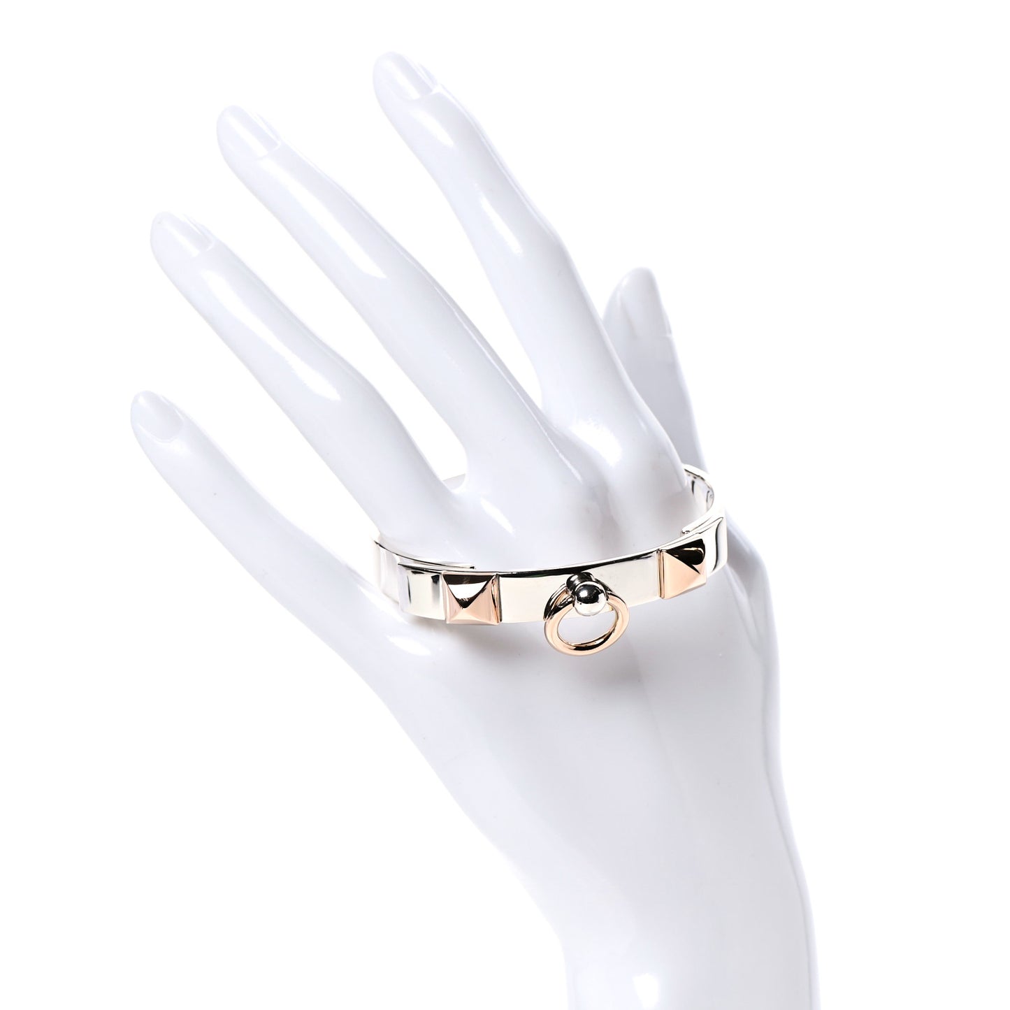 Sterling Silver 18K Rose Gold PM Collier De Chien Bracelet ST