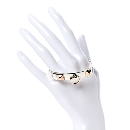 Hermes Sterling Silver 18K Rose Gold PM Collier De Chien Bracelet ST 2 of 4