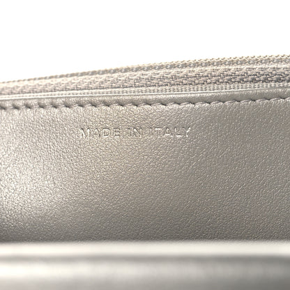 Chanel Metallic Crumpled Calfskin Quilted Flap Charm Wallet On Chain WOC Silver 7 of 12