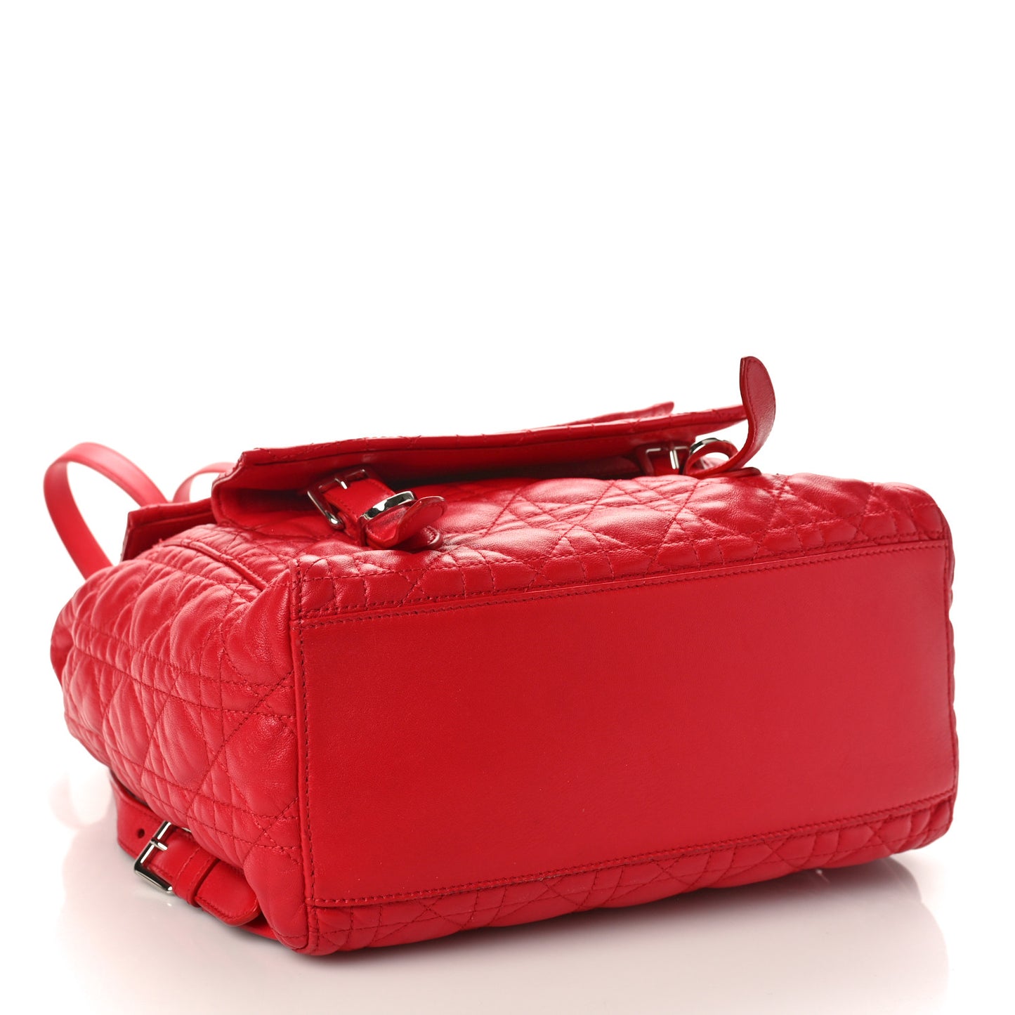 CHRISTIAN DIOR Lambskin Cannage Large Stardust Backpack Red