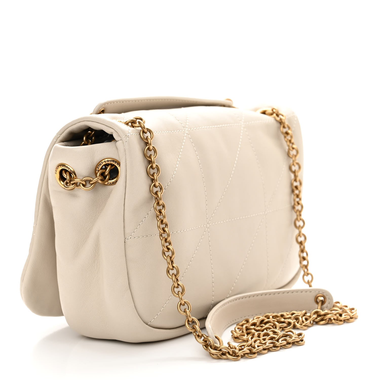 Saint Laurent Lambskin Matelasse Monogram Mini Jamie 4.3 Blanc Vintage 3 of 11