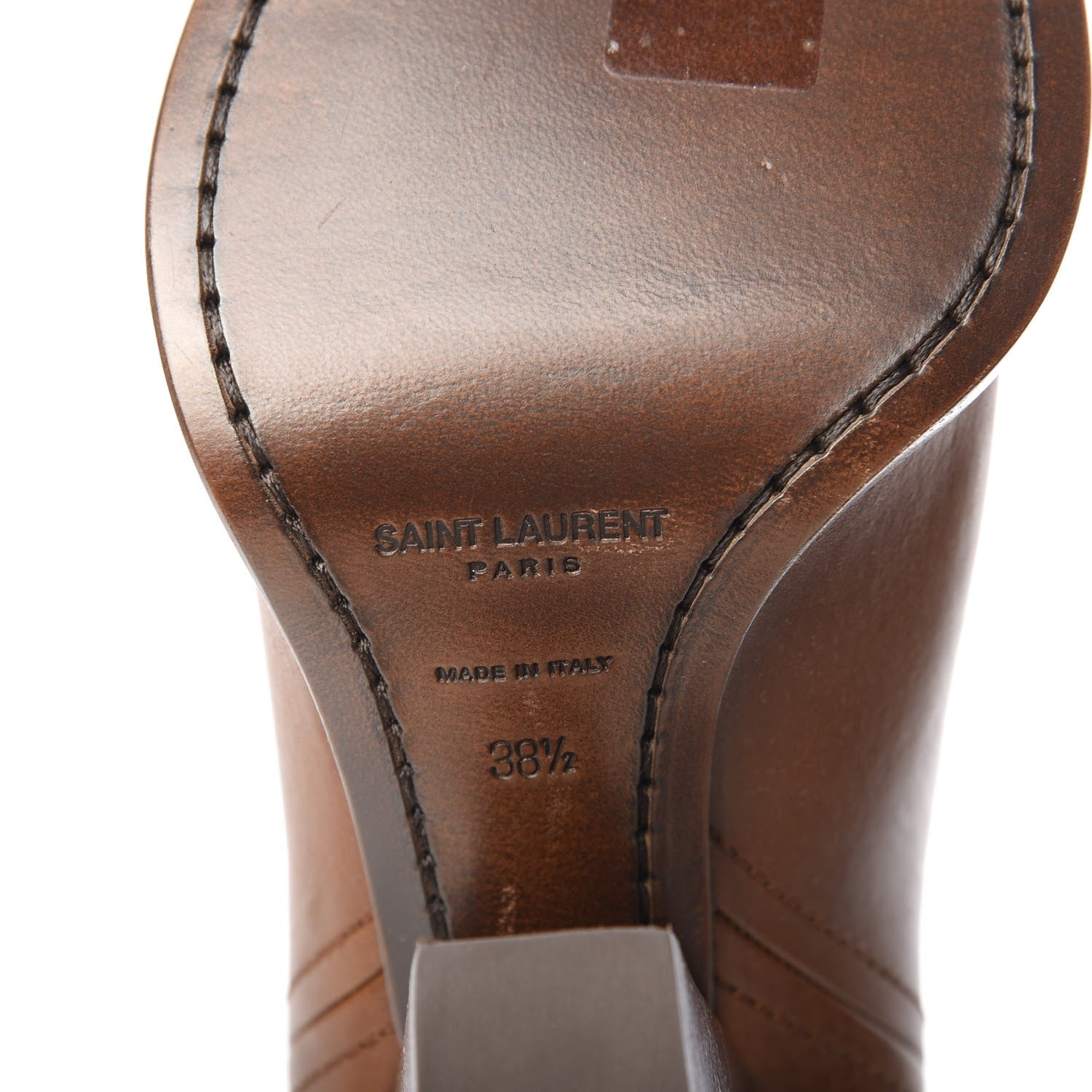 Saint Laurent Calfskin Theo 95 Zip Boot 38.5 Cognac 8 of 11