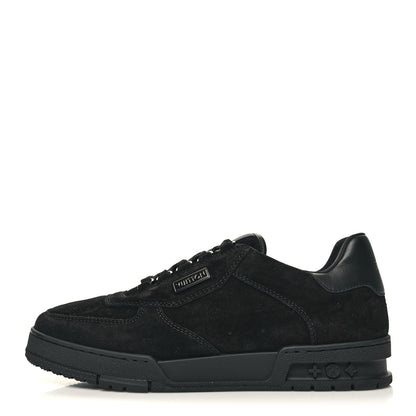 Louis Vuitton Suede Mens LV Trainer Sneakers 8.5 Black 1 of 8