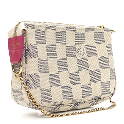 Louis Vuitton Damier Azur 2021 Christmas Animation Hollywood Mini Pochette Accessories Fuchsia 3 of 6