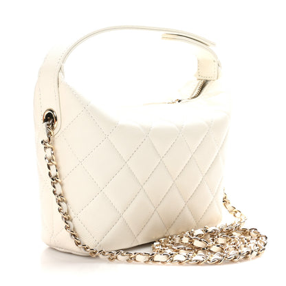 Chanel Caviar Quilted Hobo Clutch With Chain White 3 of 11