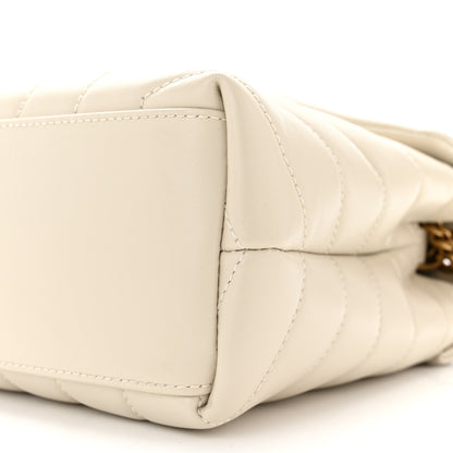 Saint Laurent Calfskin Y Quilted Monogram Small Loulou Chain Satchel Crema Soft 10 of 10