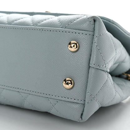 Chanel Caviar Quilted Mini Coco Handle Flap Light Blue 10 of 11