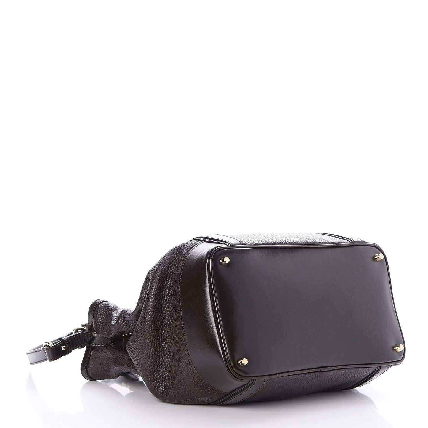 Grainy Calfskin Medium Golderton Tote Dark Chocolate