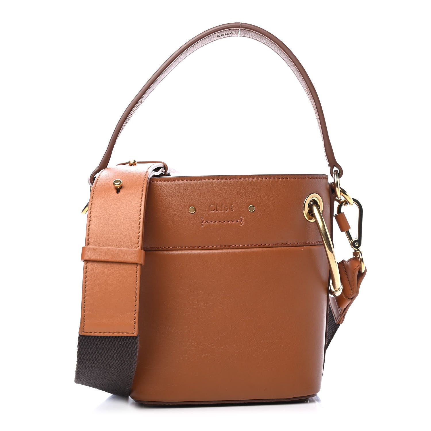 Chloe Smooth Calfskin Mini Roy Bucket Bag Caramel 1 of 9