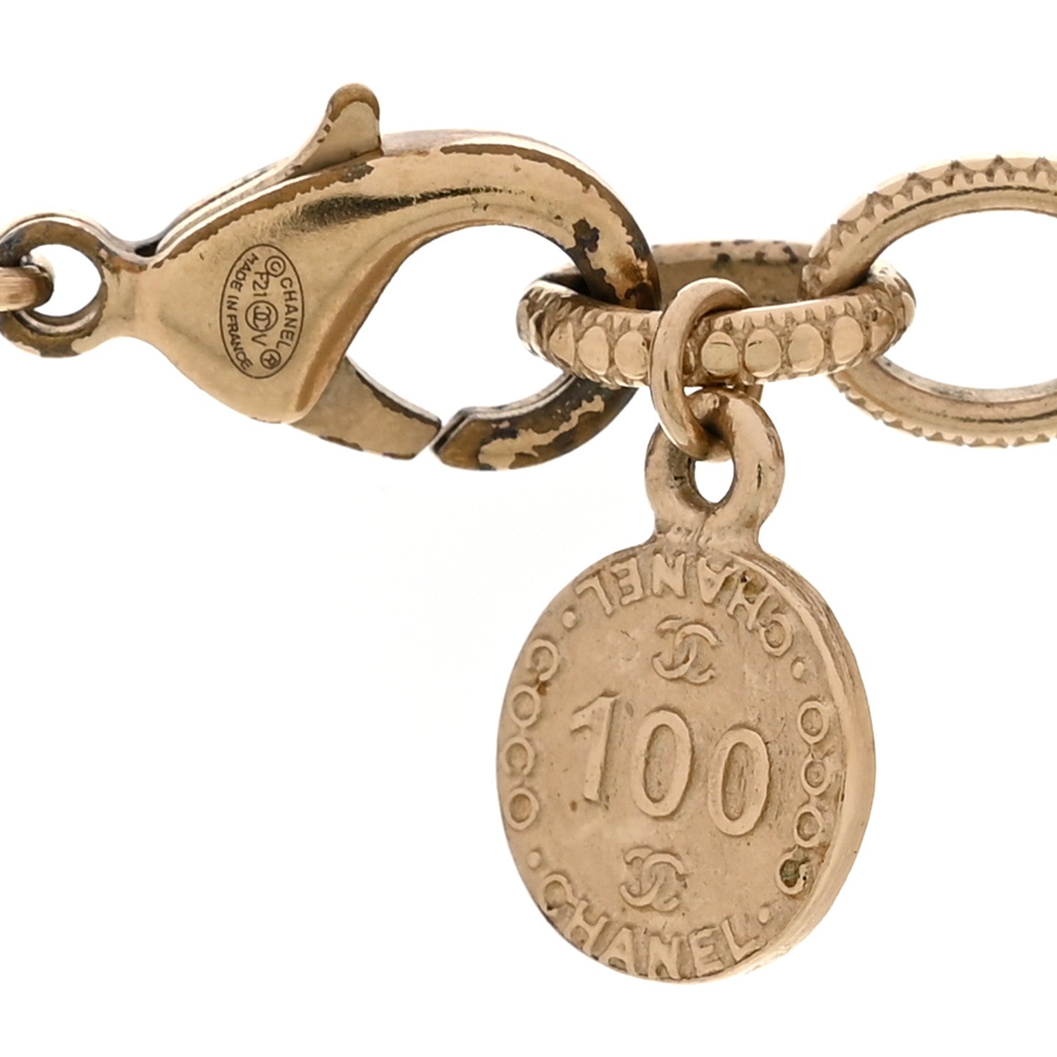 Chanel Pearl CC 100th Anniversary Necklace Light Gold 5 of 6