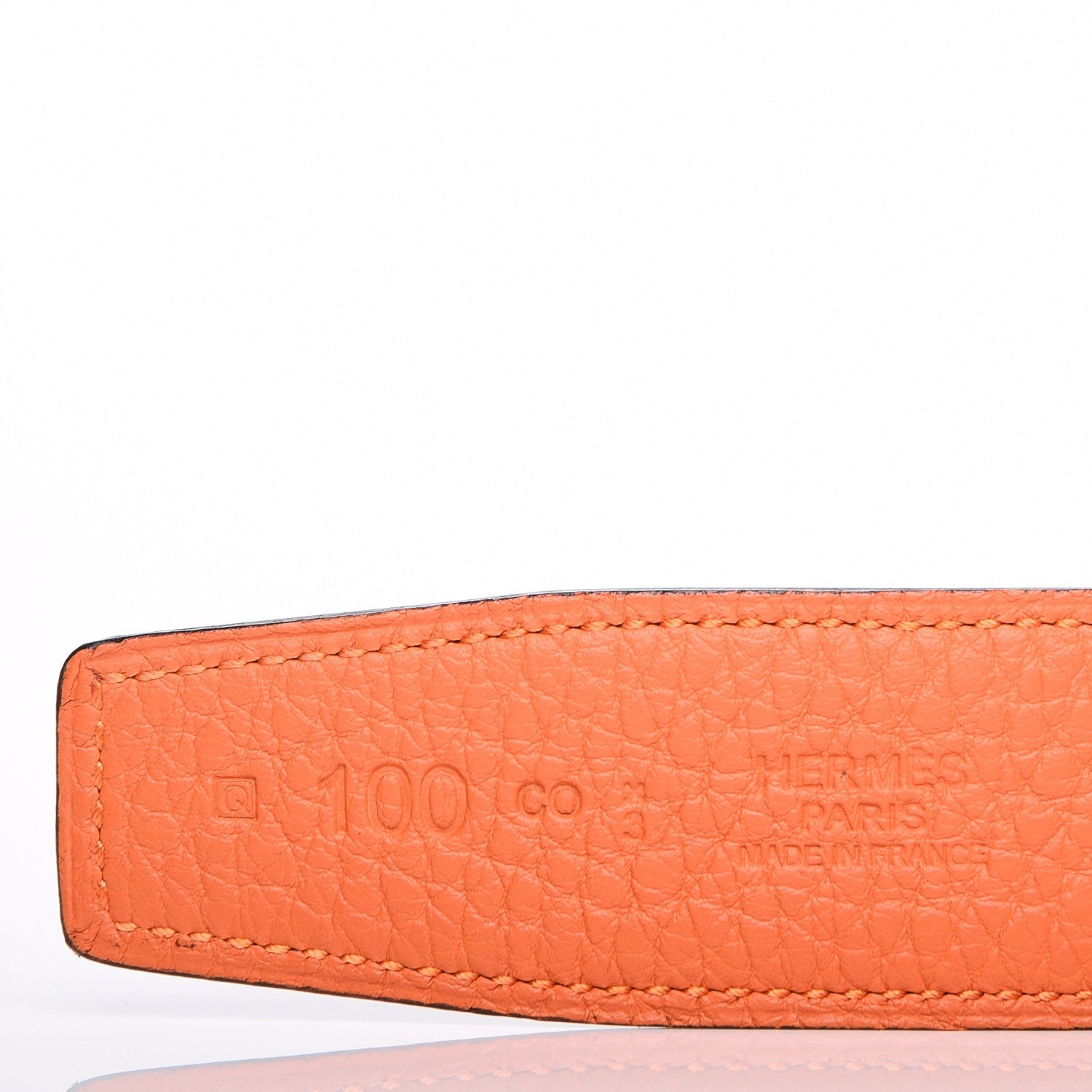 Hermes Box Togo 32mm Belt Strap 100 Black Orange 2 of 11