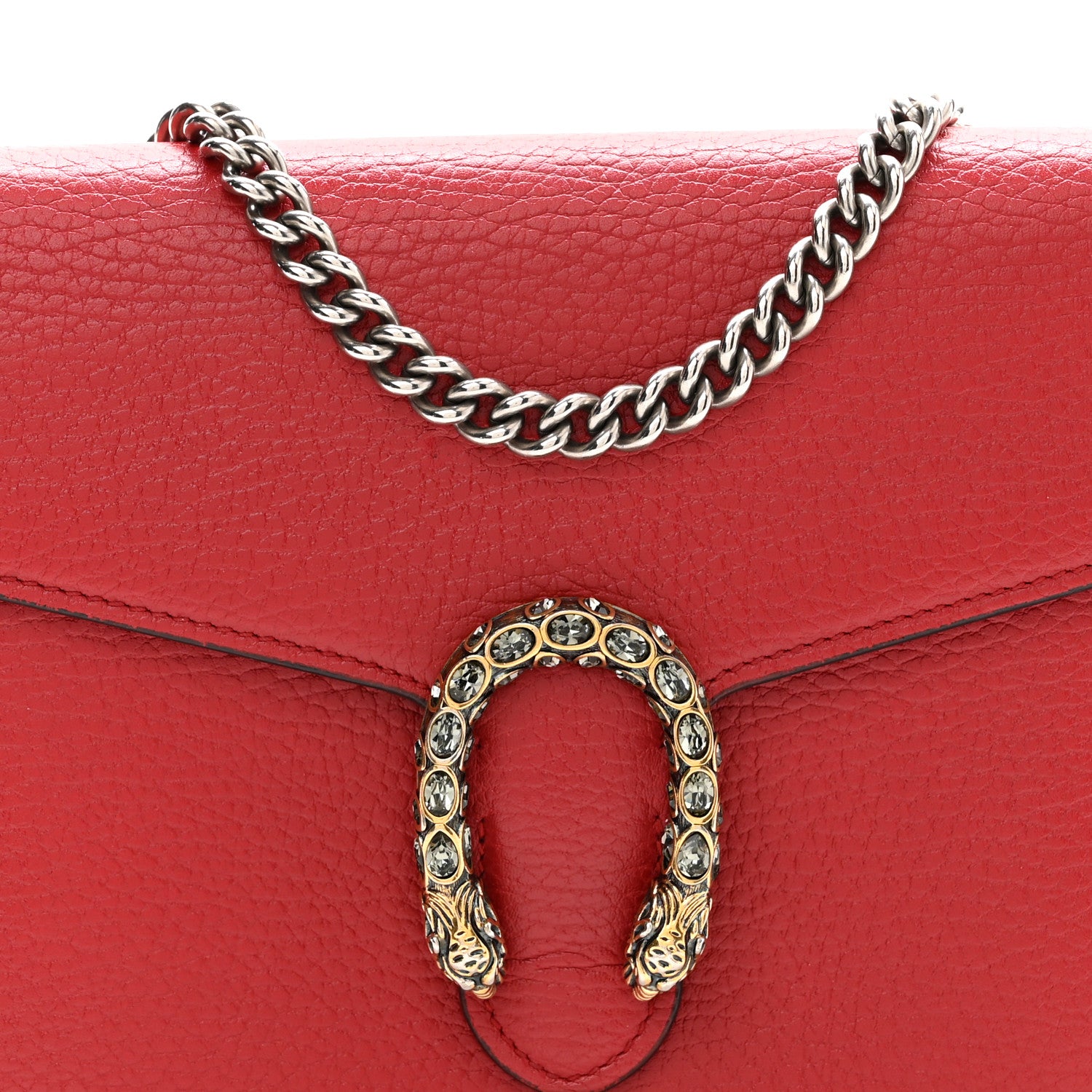 Gucci Calfskin Mini Dionysus Chain Wallet Hibiscus Red 8 of 11
