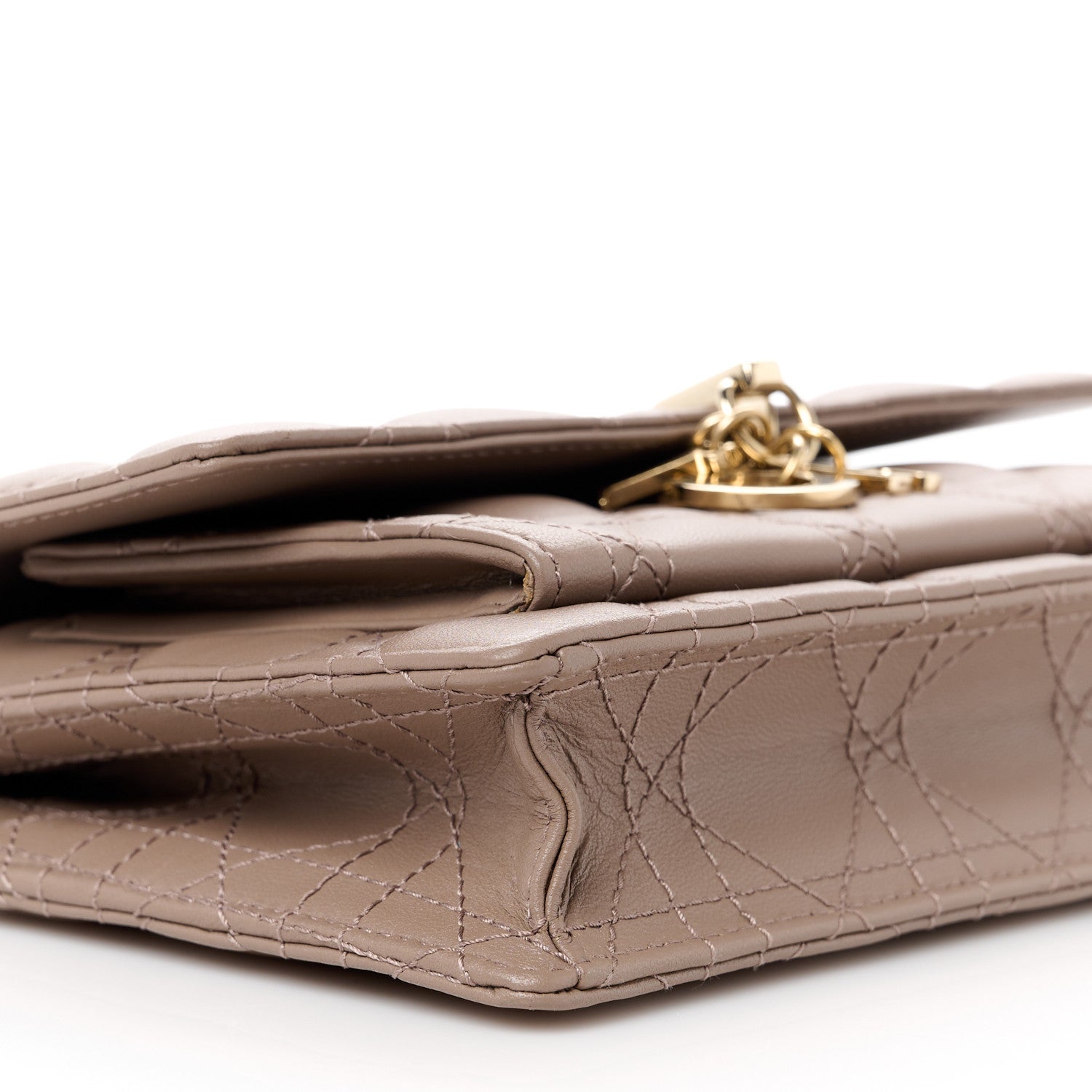 Christian Dior Lambskin Cannage Chain My Dior Daily Chain Pouch Warm Taupe 10 of 12