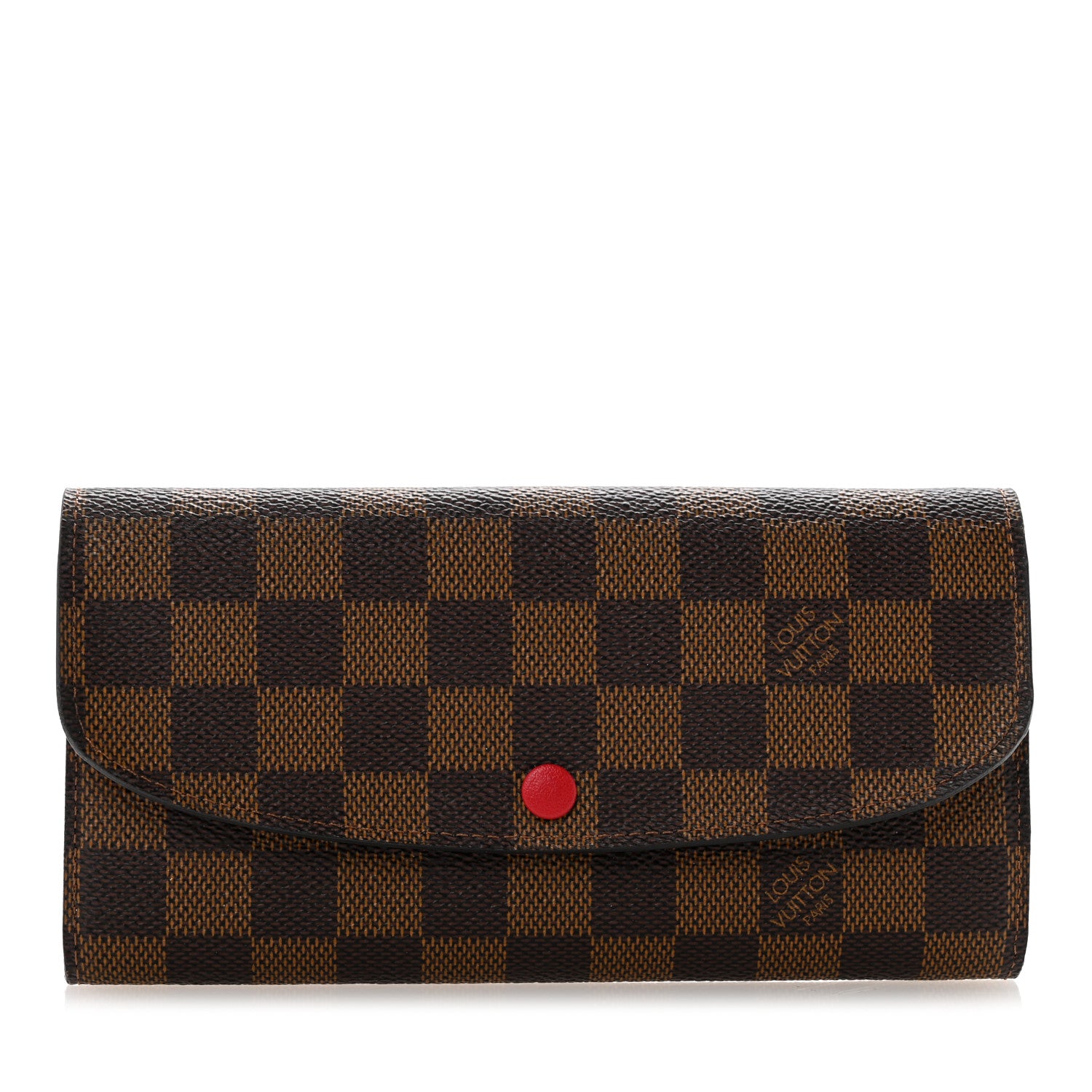 Louis Vuitton Damier Ebene Emilie Wallet Red 1 of 10