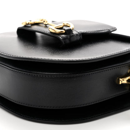 Gucci Azalea Calfskin Mini Horsebit 1955 Rounded Shoulder Bag Black 9 of 10