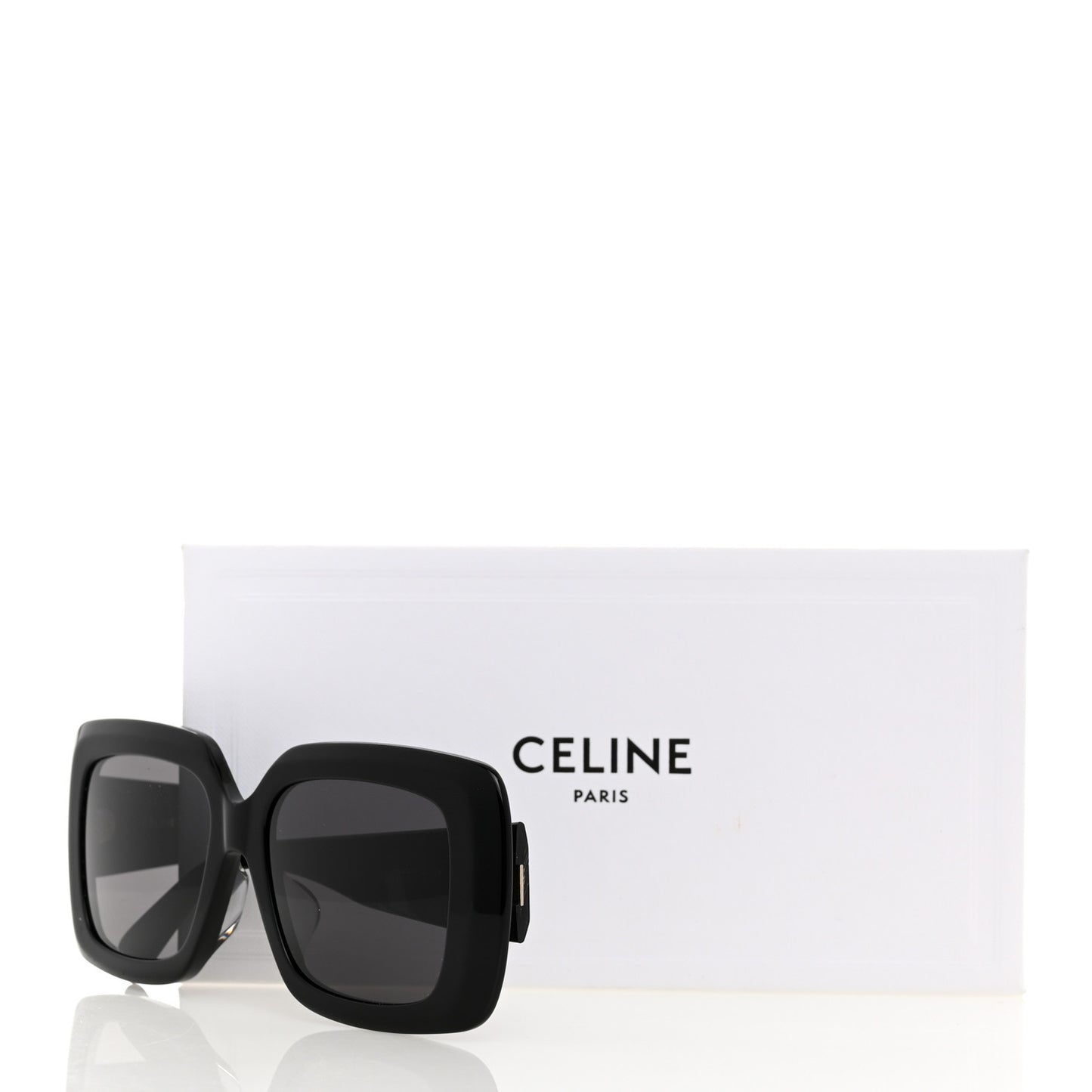 Acetate Rectangular Bold 3 Dots Sunglasses CL40263F Black