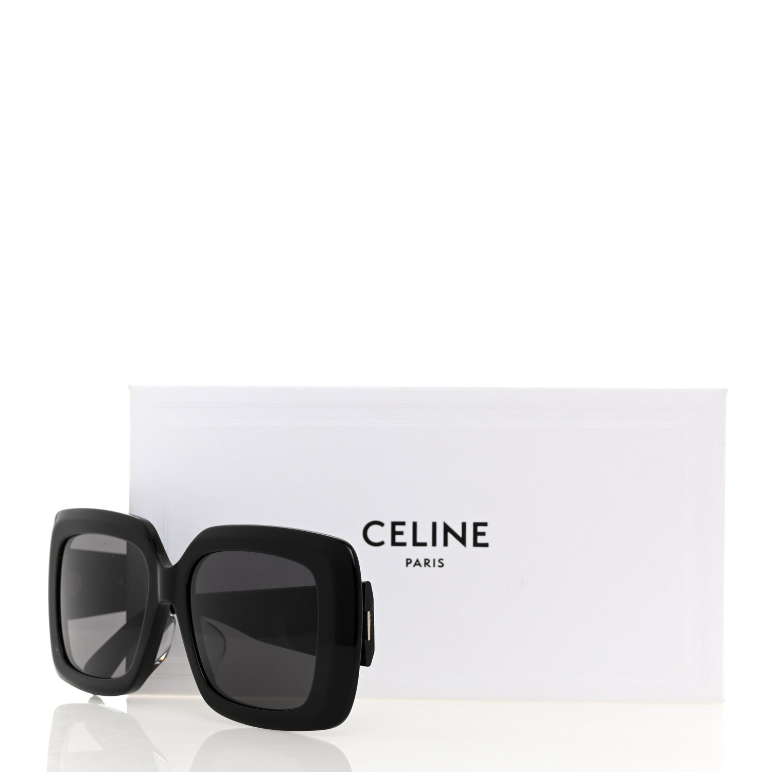 Celine Acetate Rectangular Bold 3 Dots Sunglasses CL40263F Black 7 of 7