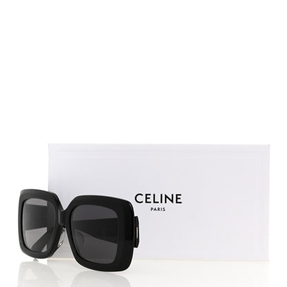 Celine Acetate Rectangular Bold 3 Dots Sunglasses CL40263F Black 7 of 7