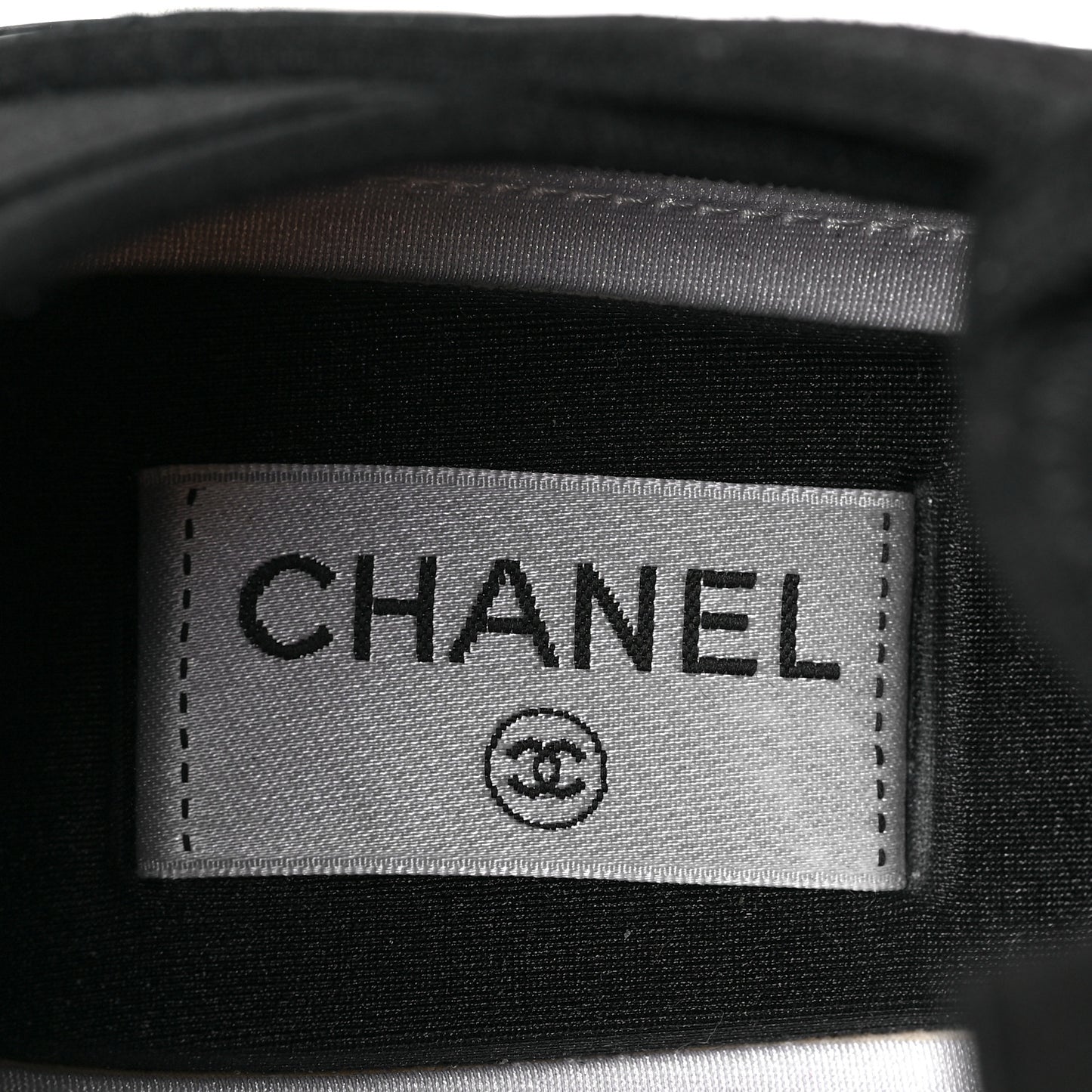 Velvet Calfskin Mixed Fibers CC Sneakers 38.5 Black