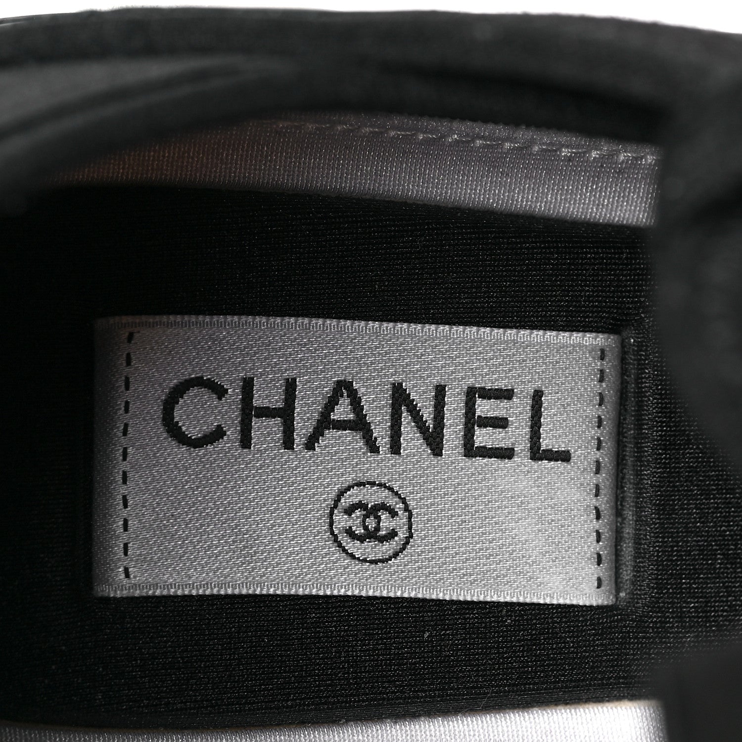 Chanel Velvet Calfskin Mixed Fibers CC Sneakers 38.5 Black 8 of 8
