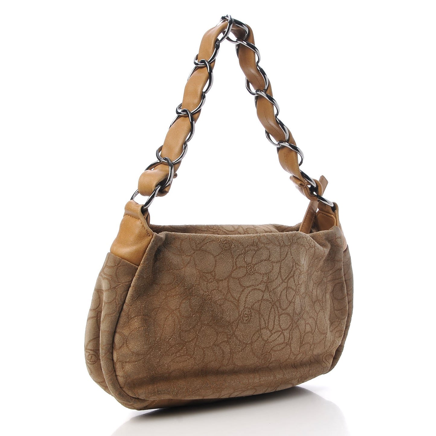 Suede Camellia Hobo Beige