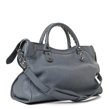Balenciaga Chevre Silver Metallic Edge Hardware City Bleu Acier 3 of 12