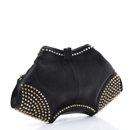 Alexander McQueen Calfskin Studded De Manta Clutch Black 2 of 12