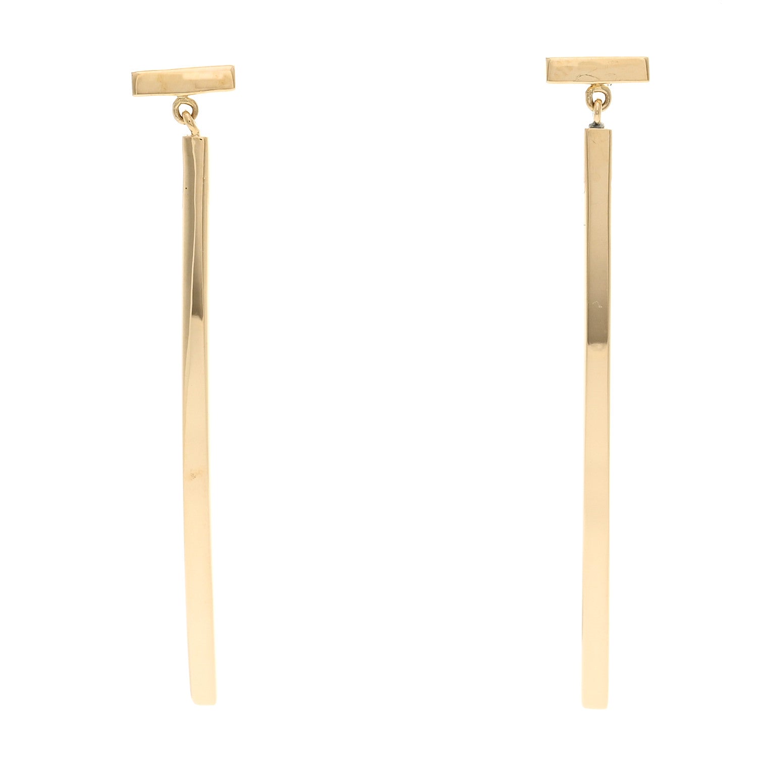 Tiffany 18K Yellow Gold T Bar Earrings 1 of 4