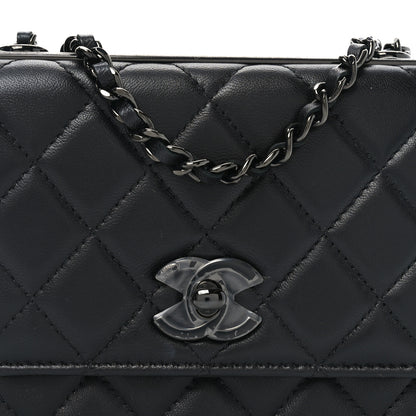 Chanel Lambskin Quilted Mini Trendy CC Wallet On Chain WOC So Black 8 of 11