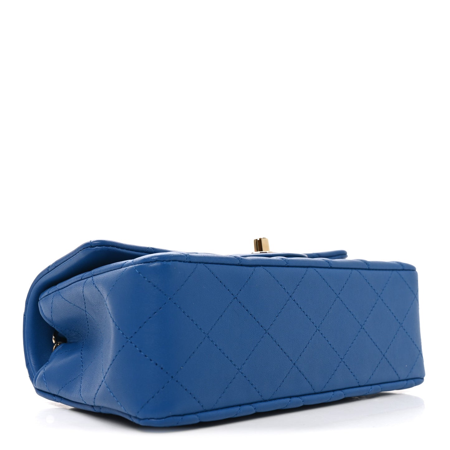 Lambskin Quilted Mini Rectangular Flap Blue
