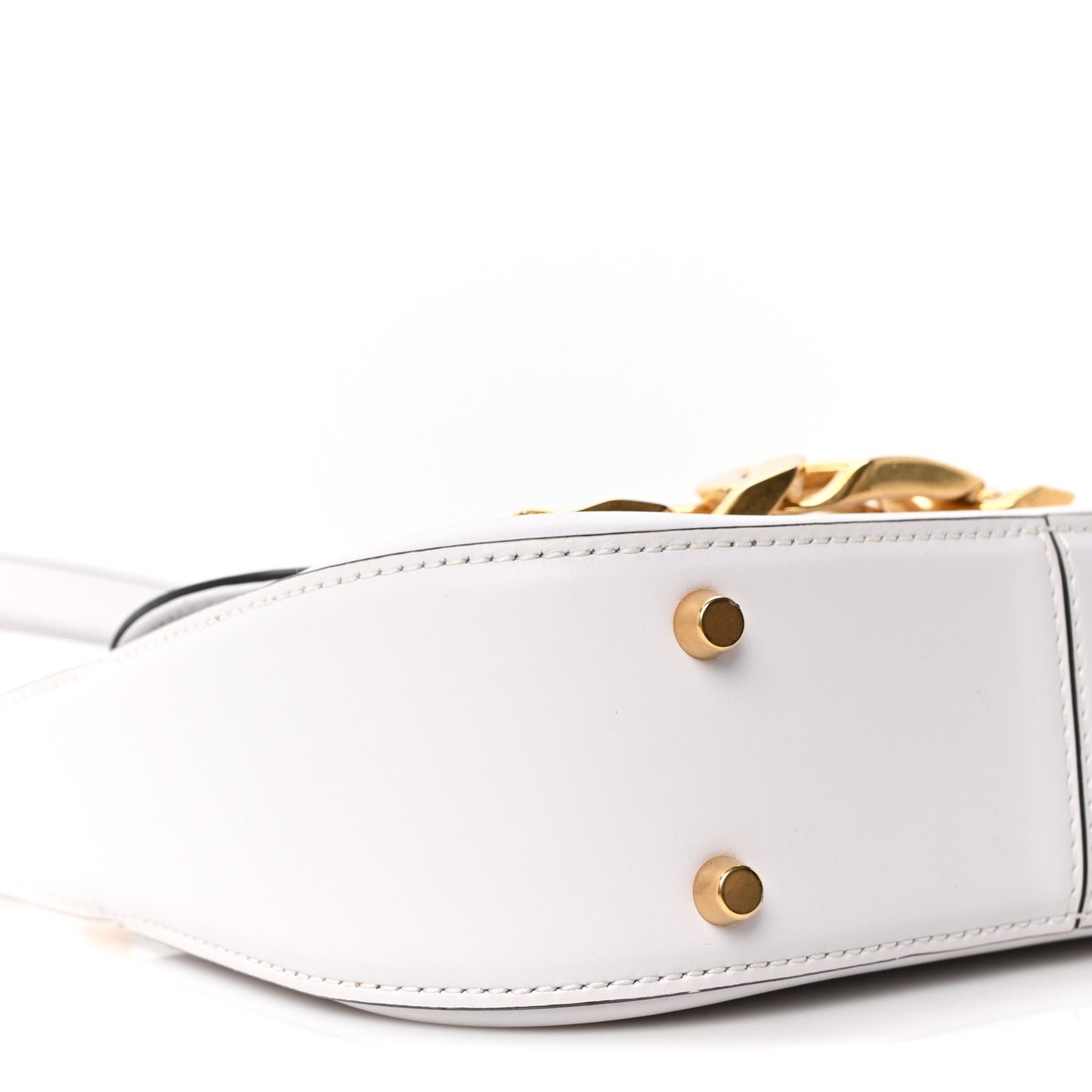 Calfskin Small Vlogo Chain Shoulder Bag Optic White