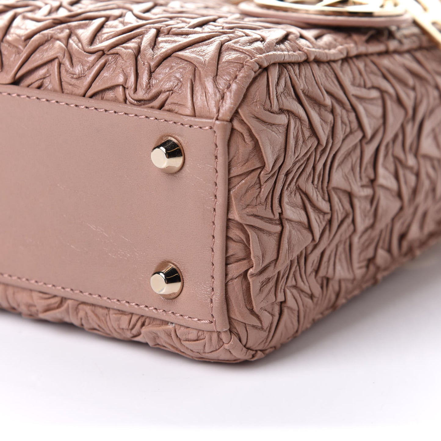 Lambskin Gathered Mini Lady Dior Fard