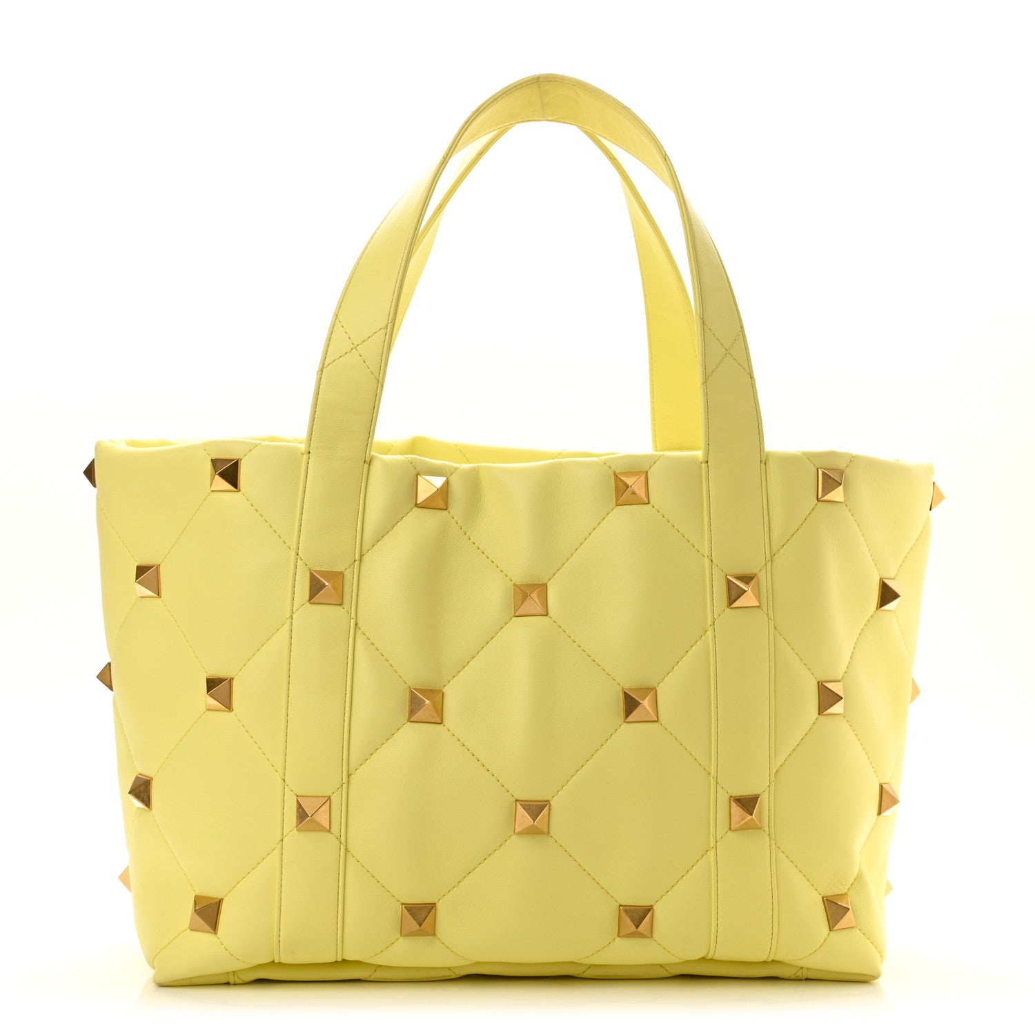 Valentino Garavani Nappa Medium Roman Stud Tote Lime Sorbet 1 of 8