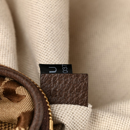 Gucci Monogram Jumbo GG Textured Dollar Calfskin Web Belt Bag Camel Ebony New Acero 7 of 10
