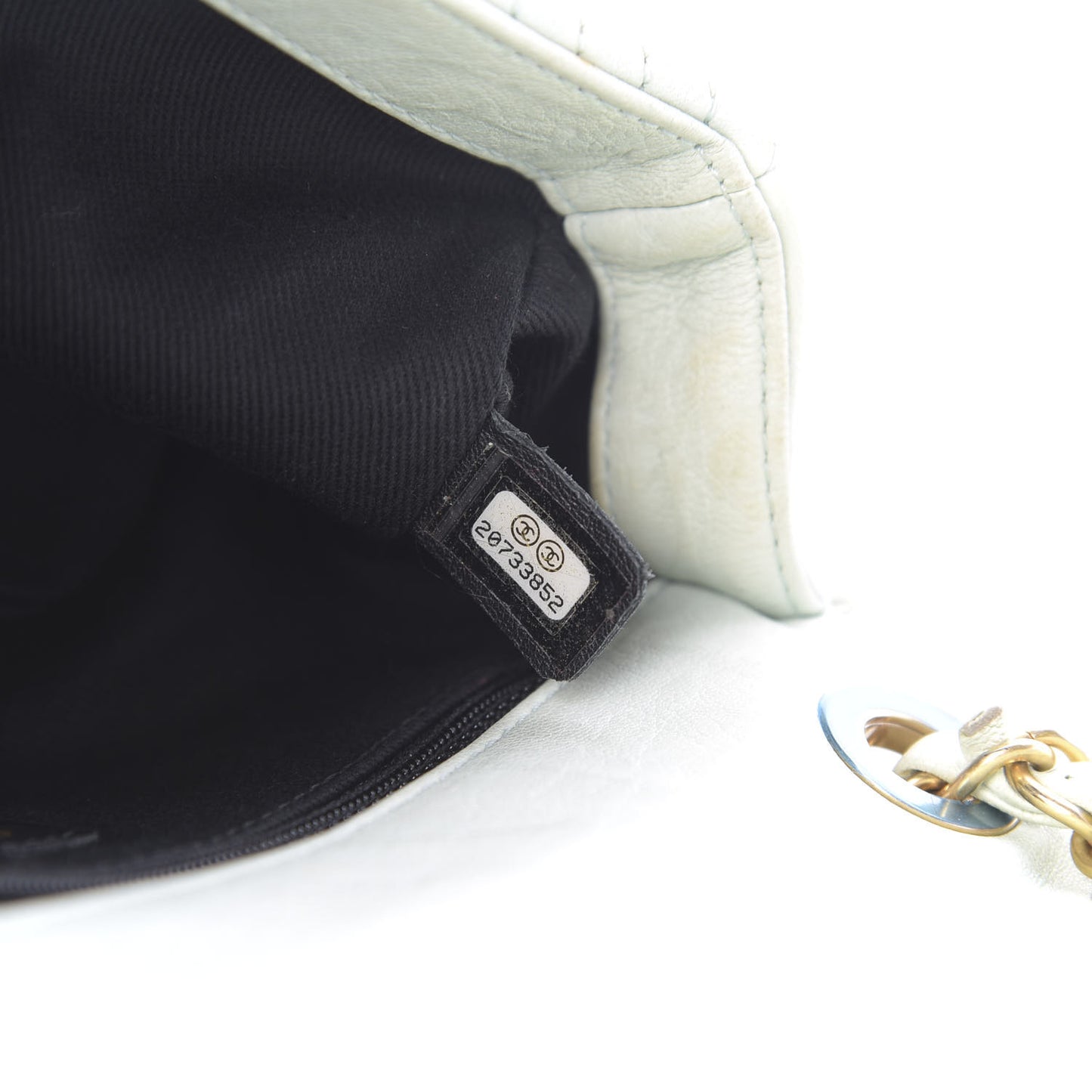 Calfskin Surpique Chevron Small Flap Grey