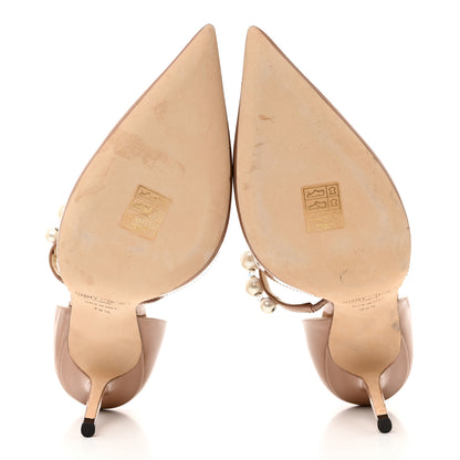 Jimmy Choo Patent Pearl Embellished Aurelie 65 Pumps 39.5 Ballet Pink 5 of 8