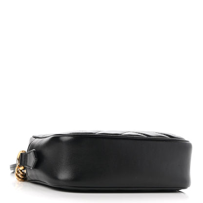 Gucci Calfskin Matelasse Mini GG Marmont Chain Shoulder Bag Black 4 of 11