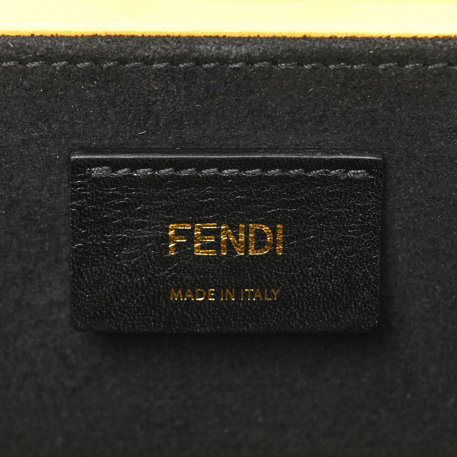 Fendi Vitello Fluffy Logo Horizontal Box Crossbody Bag Yellow Box Black 6 of 24