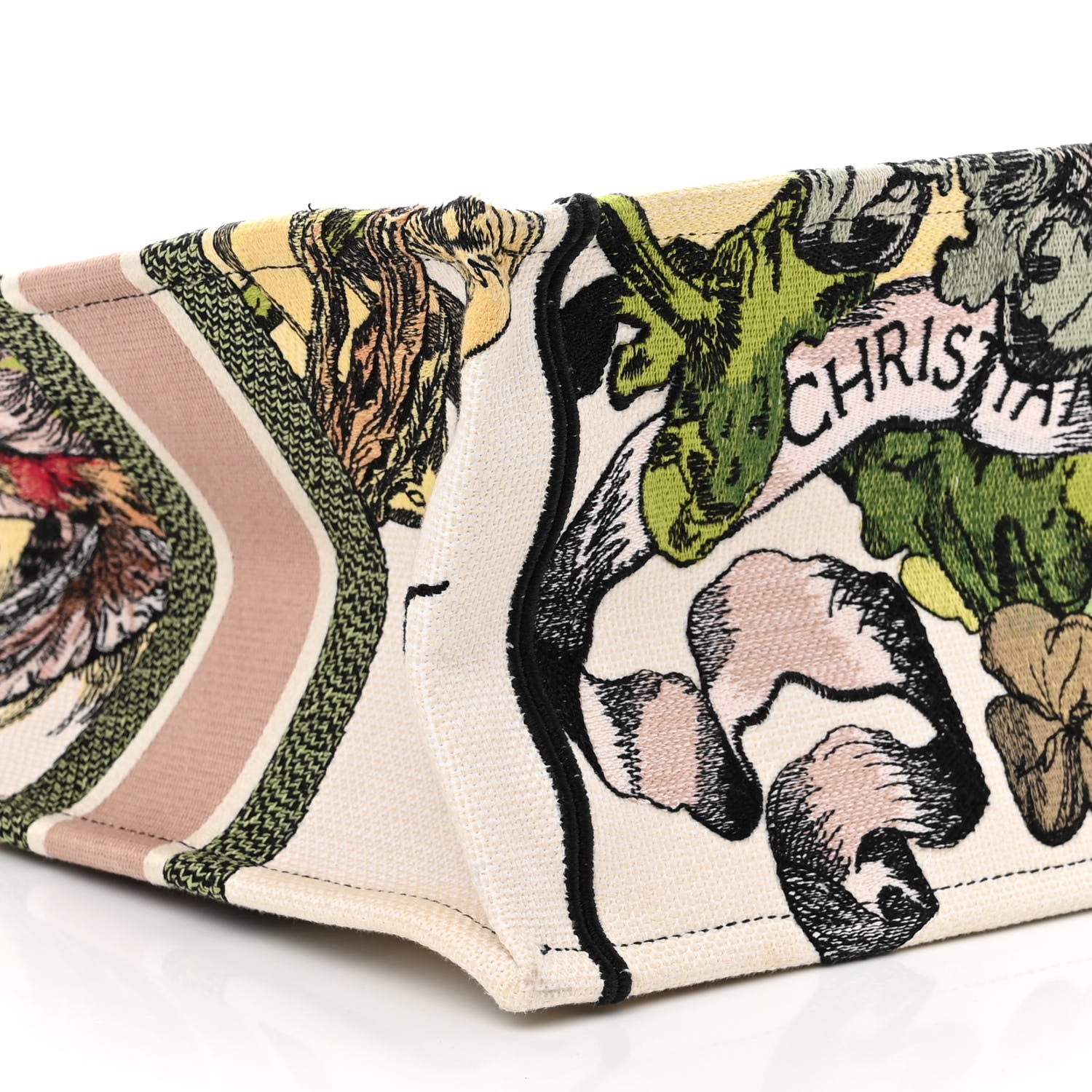 Christian Dior Canvas Embroidered Medium Coeur En Fleurs Book Tote Multicolor 8 of 12