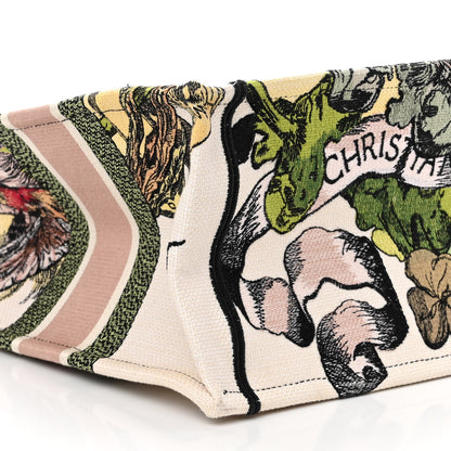 Christian Dior Canvas Embroidered Medium Coeur En Fleurs Book Tote Multicolor 8 of 12