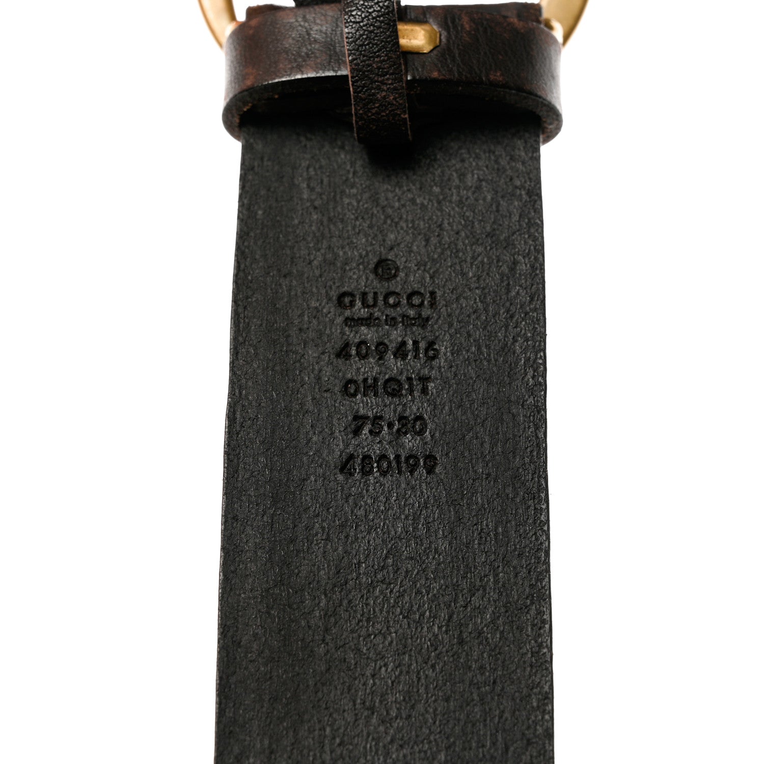 Gucci Calfskin Knurled Double G 40mm Belt 75 30 Testa di Moro 3 of 5