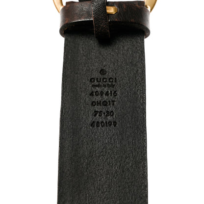 Gucci Calfskin Knurled Double G 40mm Belt 75 30 Testa di Moro 3 of 5