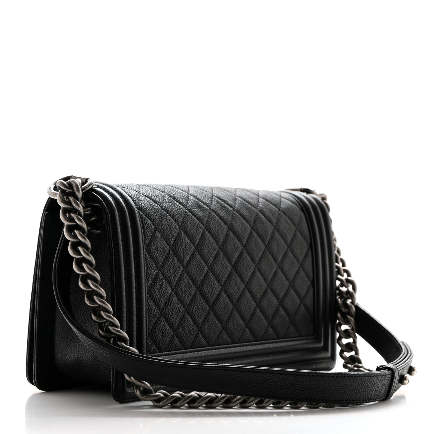 Caviar Quilted Medium Boy Flap Black